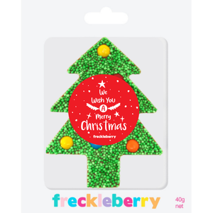 Christmas Green Freckle M&M Tree - Merry Christmas