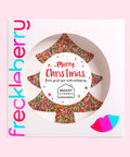 Creamy giant Belgian chocolate (available in 3 variants - dark, milk or white) freckle tree customised with Merry Christmas text and your logo for a festive, branded gift.