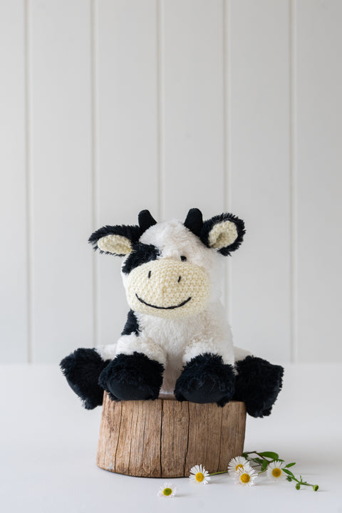 A soft plush cow toy with a playful spirit and a love for adventure and music. Perfect for cuddles, imaginative play, and thoughtful gifting.