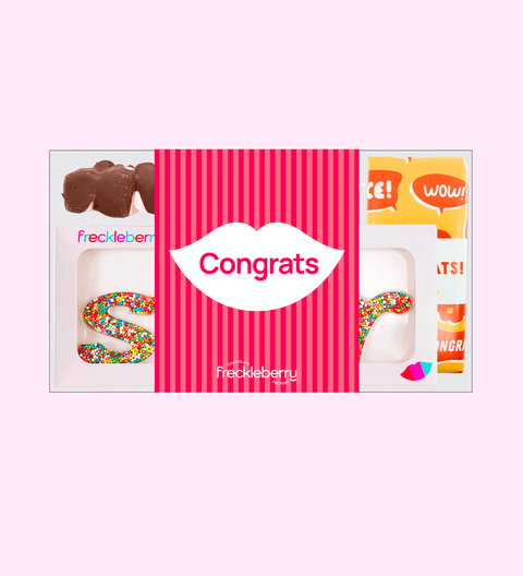 Congratulations Gift Box, filled with a selection of premium Belgian chocolate treats – the perfect way to say well done.