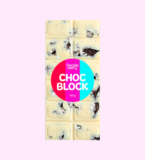 Creamy Belgian white chocolate loaded with crunchy cookie pieces for a sweet and indulgent treat.