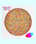 Creamy Belgian milk chocolate with colourful sprinkles.