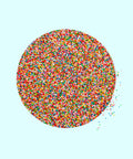 Creamy Belgian giant milk chocolate with colourful sprinkles.
