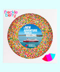 Creamy giant Belgian chocolate (available in 3 variants - dark, milk or white) topped with colourful sprinkles, customised with your logo or graphic upload for impressive corporate gifting.