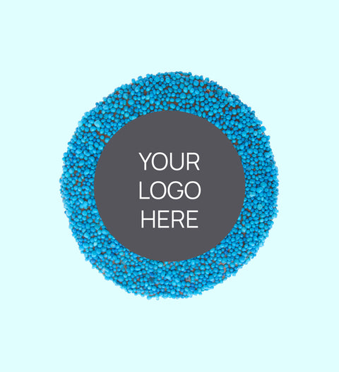 Corporate Personalised 40g Single Chocolate Freckle - Logo/Graphic Upload - Blue Freckle