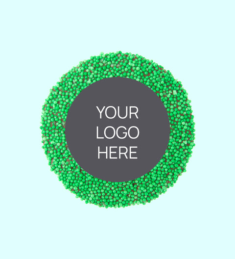 Corporate Personalised 40g Single Chocolate Freckle - Logo/Graphic Upload - Green Freckle