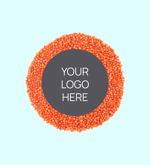 Corporate Personalised 40g Single Chocolate Freckle - Logo/Graphic Upload - Orange Freckle
