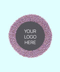 Creamy Belgian milk chocolate with colourful purple sprinkles, customised with your logo or graphic upload for perfect corporate gifts.