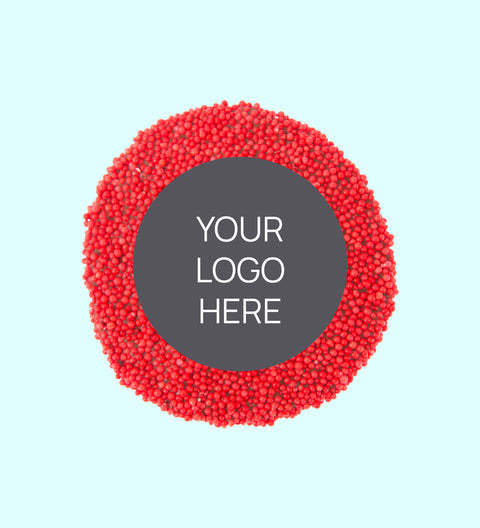 Corporate Personalised 40g Single Chocolate Freckle - Logo/Graphic Upload - Red Freckle