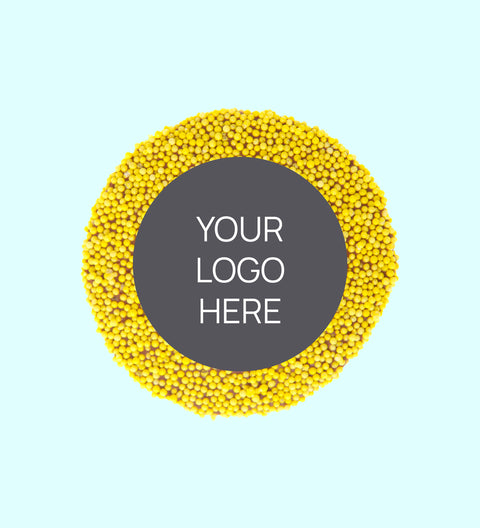 Corporate Personalised 40g Single Chocolate Freckle - Logo/Graphic Upload - Yellow Freckle