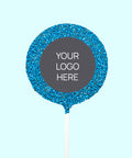 Creamy Belgian milk chocolate pop covered in full blue sprinkles, customised with your logo or graphic upload for memorable corporate gifting.