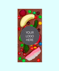 Premium Belgian chocolate Party Mix customised with your logo or graphic label for elegant and memorable corporate gifts.