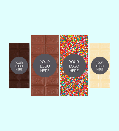 Corporate Personalised Premium Belgian Chocolate Block - Logo/Graphic Label