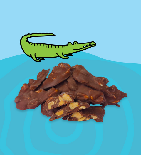 Crunchy peanut cluster coated in Belgian milk chocolate - perfect novelty present.