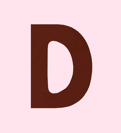Dark Belgian chocolate letter D. Perfect for birthdays, weddings and gifts. 