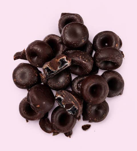 Dark Aniseed Rings with Belgian dark chocolate
