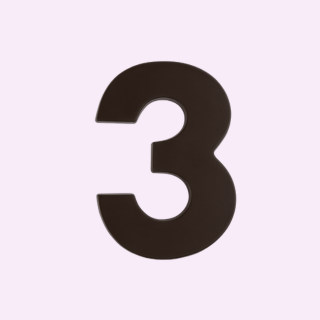 Dark Chocolate Number 3. Birthdays, gifts, cake toppers, anniversay