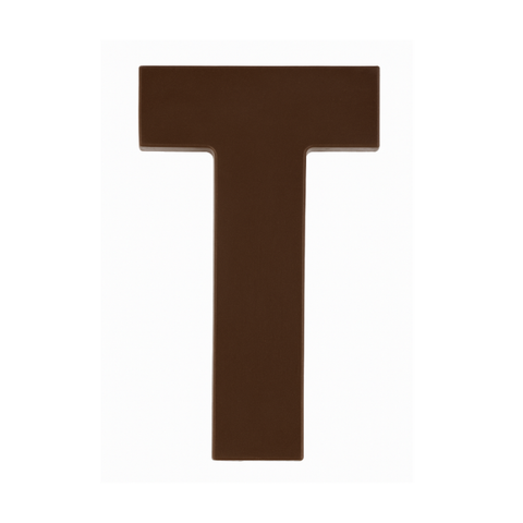 Belgian dark chocolate letter T
