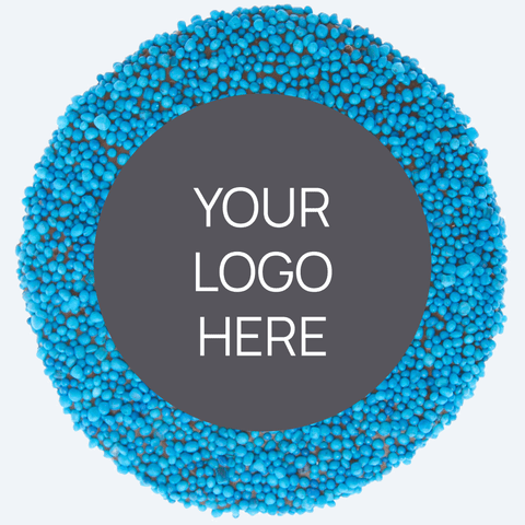 Eco Packaging: Personalised 40g Single Chocolate Freckle - Front Label - Blue Freckle