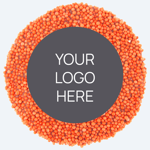 Eco Packaging: Personalised 40g Single Chocolate Freckle - Front Label - Orange Freckle