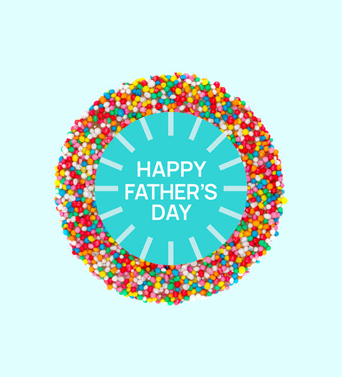 Premium Belgian chocolate topped with colourful multi sprinkles, wrapped in a cheerful Happy Father’s Day design – a sweet gift he’ll love.