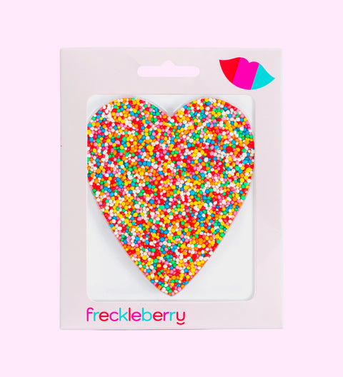 remium Belgian chocolate heart (available in 3 variants - milk, dark or white chocolate) topped with colourful sprinkles – a sweet and heartfelt gift for someone special.