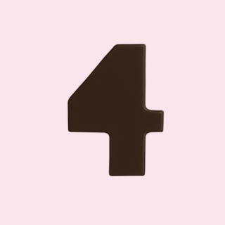 Premium plain Belgian dark chocolate number "4" – a fun and delicious treat for any occasion.