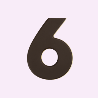 Premium plain Belgian dark chocolate number "6" – a fun and delicious treat for any occasion.