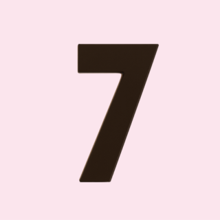 Premium plain Belgian dark chocolate number "7" – a fun and delicious treat for any occasion.