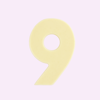 Premium plain Belgian white chocolate number "9" – a fun and delicious treat for any occasion.