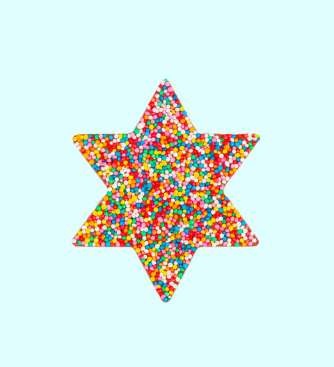 Premium Belgian chocolate (available in 3 variants - dark, milk or white) star topped with colourful sprinkles - a fun and delicious gift for all occasions. 