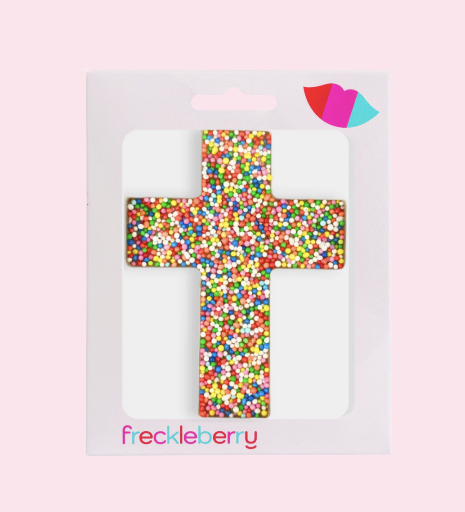 Premium Belgian chocolate cross topped with colourful sprinkles - perfect for baptisms, communions, confirmations, weddings, Christmas & Easter.