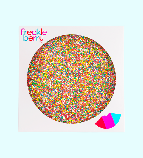 Creamy giant Belgian chocolate  (available in 3 variants - dark, milk or white) topped with colourful sprinkles, the perfect sweet gift to celebrate special occasions, can be personalised.