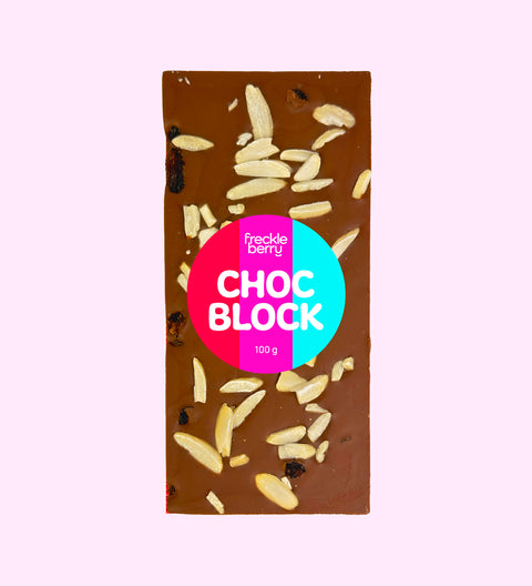 Belgian milk chocolate fruit and nut block with flaked almonds, sultanas and raisins. A creamy, classic chocolate perfect for gifting or treating.