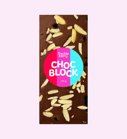 Belgian milk chocolate fruit and nut block with flaked almonds, sultanas and raisins. A creamy, classic chocolate perfect for gifting or treating.