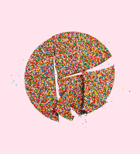 Premium giant Belgian chocolate topped with colourful sprinkles – a fun and festive gift for all ages.