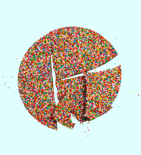 Creamy giant Belgian chocolate (available in 3 variants - dark, milk or white) topped with colourful sprinkles, can be customised with your logo or graphic upload for impressive corporate gifting.