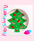 Giant creamy Belgian chocolate tree with bright green sprinkles and a mix of lollies -perfect for holiday gifting.