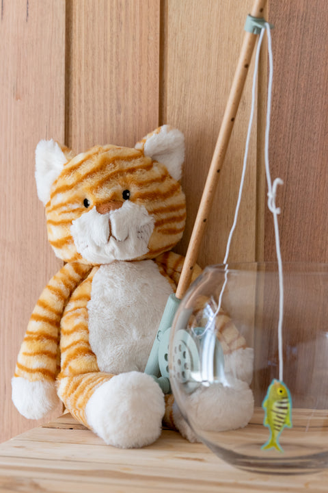 A soft, cuddly cat plush with a love for marmalade and lazy sunbeam snoozes. Perfect for babies, kids, and cat lovers who enjoy a little feline charm.