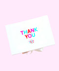 White hamper box with "Thank You" message - the perfect hamper box to express gratitude to someone.