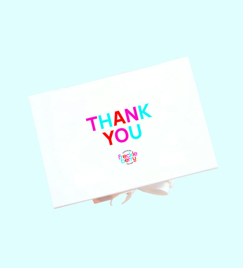 An indulgent selection of premium Belgian chocolates with Thank You personalised message in hamper box, the perfect way to show sincere appreciation. 