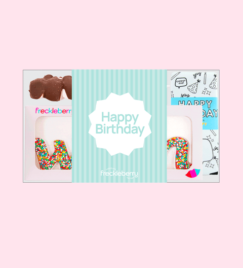 Happy Birthday Gift Box, filled with premium Belgian chocolate treats – a sweet and delicious birthday surprise.