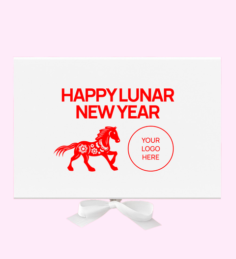 White glossy Happy Lunar New Year personalised hamper