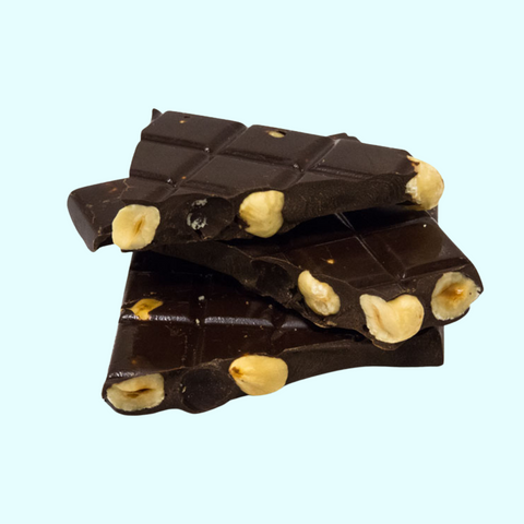 Smooth Belgian white chocolate loaded with roasted hazelnuts for a rich, crunchy indulgence.