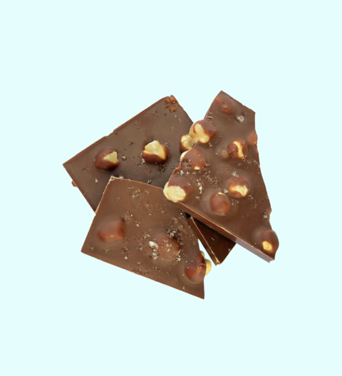 Smooth Belgian white chocolate loaded with roasted hazelnuts for a rich, crunchy indulgence.