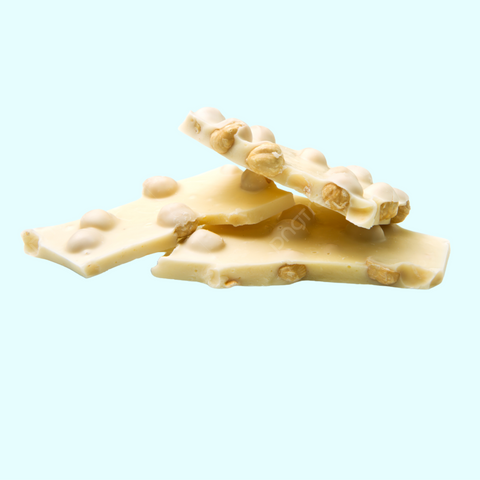 Smooth Belgian white chocolate loaded with roasted hazelnuts for a rich, crunchy indulgence.