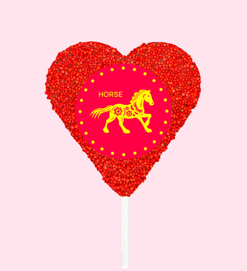 Heart Horse Red Freckled Pop