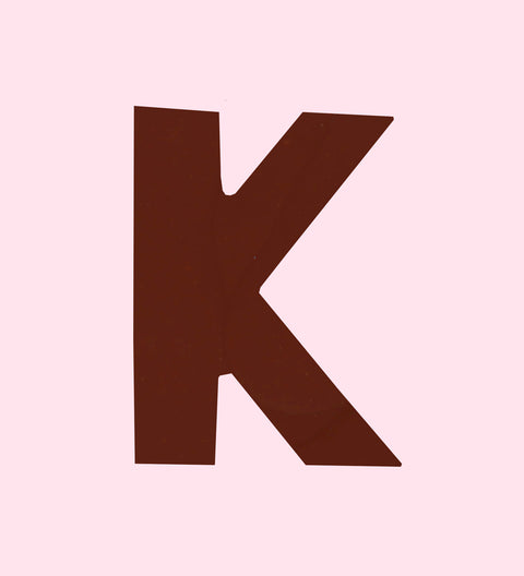 Dark Belgian Chocolate Letter K. Perfect for birthdays, weddings, gifts. 