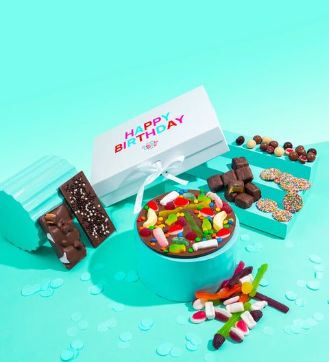 An indulgent selection of premium Belgian chocolates, perfect for celebrating a special birthday in style.