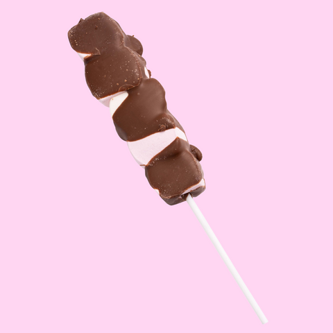 Creamy Belgian milk chocolate pop topped with fluffy marshmallows, a sweet and fun gift to celebrate every special occasion.